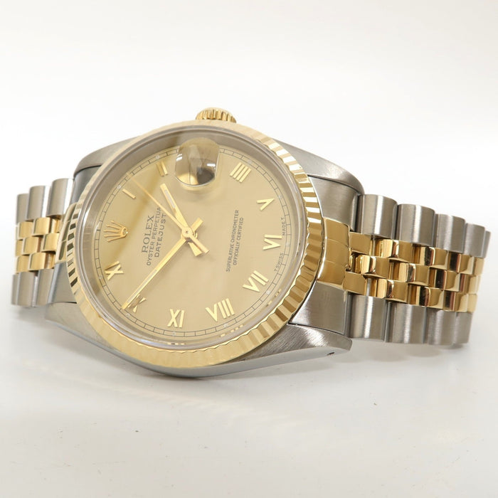 Rolex Datejust 36 18kt Yellow Gold & Steel Lemon Yellow Roman Dial 16233