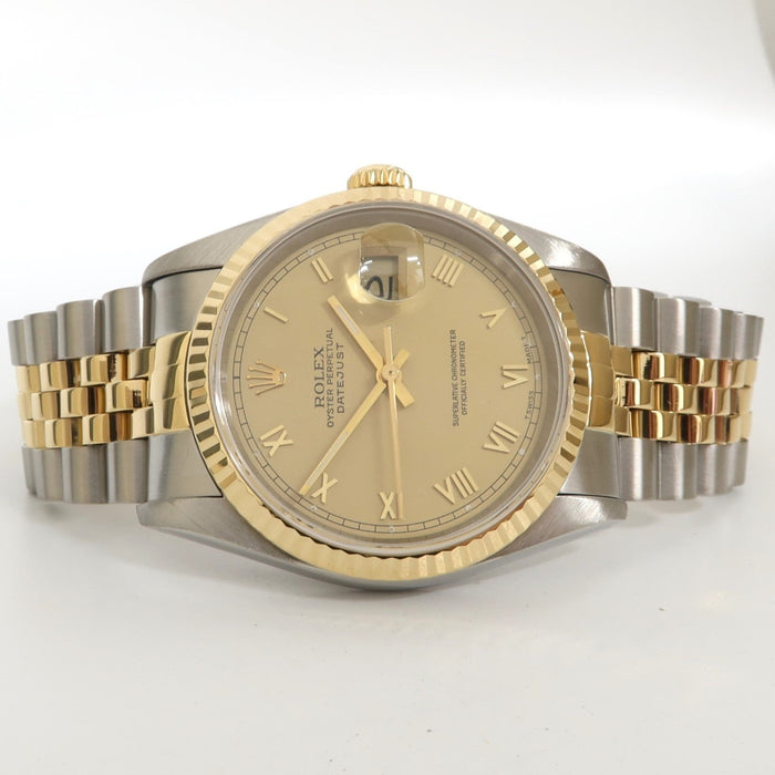 Rolex Datejust 36 18kt Yellow Gold & Steel Lemon Yellow Roman Dial 16233