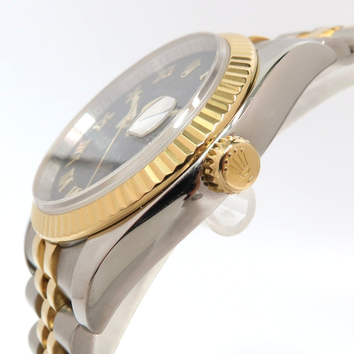 Rolex Datejust 36 Black Roman Dial 18kt Yellow Gold & Stainless Steel 116233
