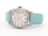 Rolex Datejust 36 Stainless Steel Silver Stick Dial Automatic Blue Leather 1603