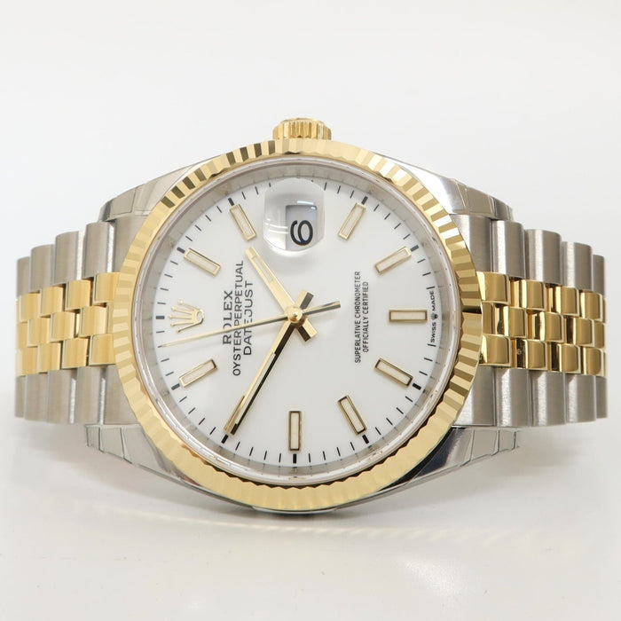 Rolex Datejust 36 White Dial 18kt Yellow Gold & Stainless Steel Jubilee 126233