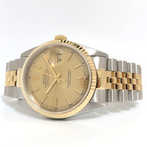 Rolex Datejust 36 Yellow Gold and Stainless Steel Champagne Dial Jubilee 16233