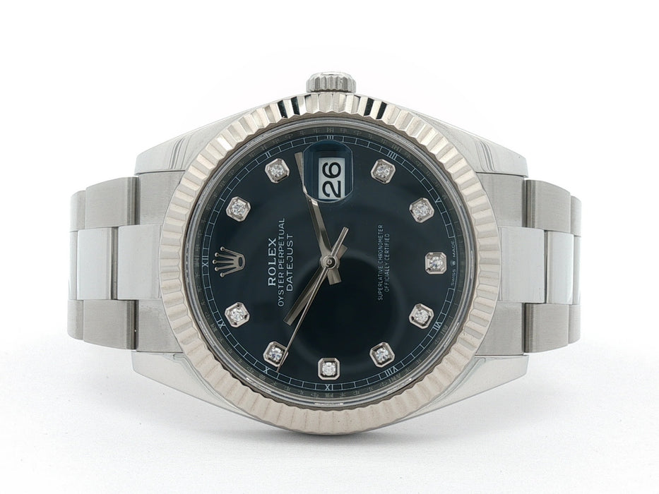 Rolex Datejust 41 Blue Diamond Dial Stainless Steel Oyster Bracelet 126334
