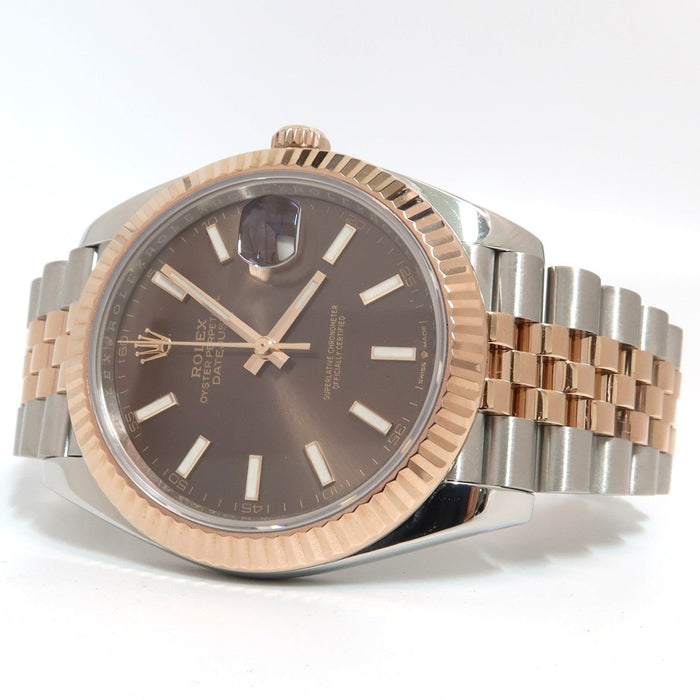 Rolex Datejust 41 Chocolate Dial Rose Gold and Stainless Steel Jubilee 126331