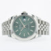 Rolex Datejust 41 Mint Green Dial Smooth Bezel Jubilee Stainless Steel 126300
