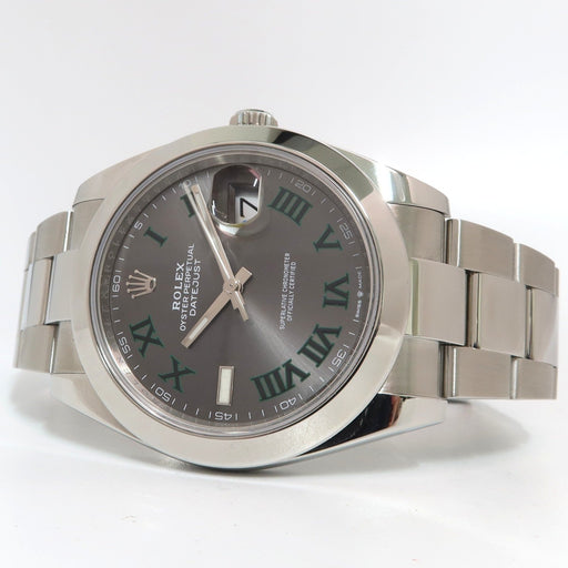 Rolex Datejust 41 Smooth Bezel Wimbledon Dial Oyster Stainless Steel 126300