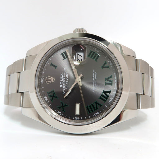 Rolex Datejust 41 Smooth Bezel Wimbledon Dial Oyster Stainless Steel 126300