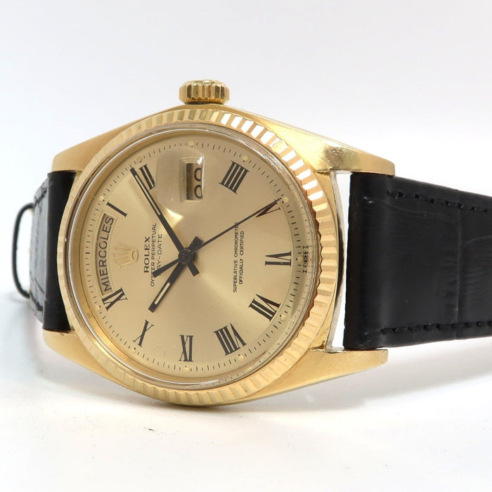Rolex Day-Date 36 Non-Quickset Buckley Dial Spanish 18kt Yellow Gold 1803