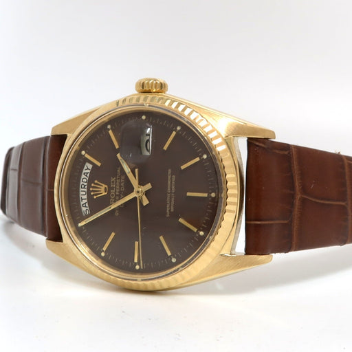 Rolex Day-Date 36 Solid 18K Yellow Gold Factory Brown Dial Automatic 1803
