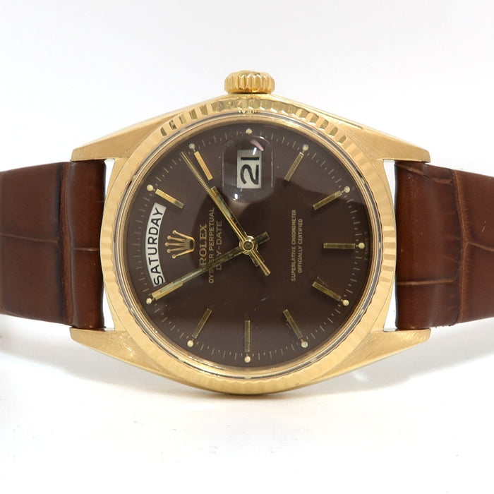 Rolex Day-Date 36 Solid 18K Yellow Gold Factory Brown Dial Automatic 1803