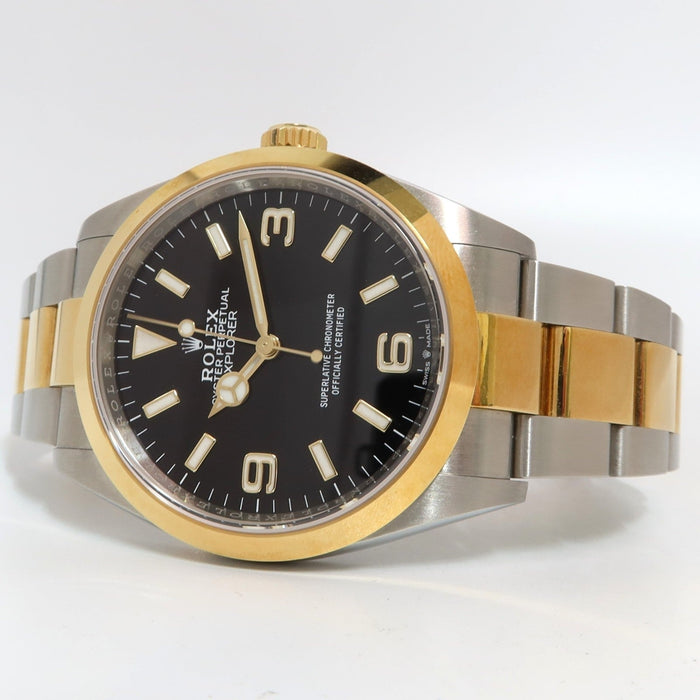 Rolex Explorer I Black Dial 18kt Yellow Gold & Stainless Steel 36MM 124273