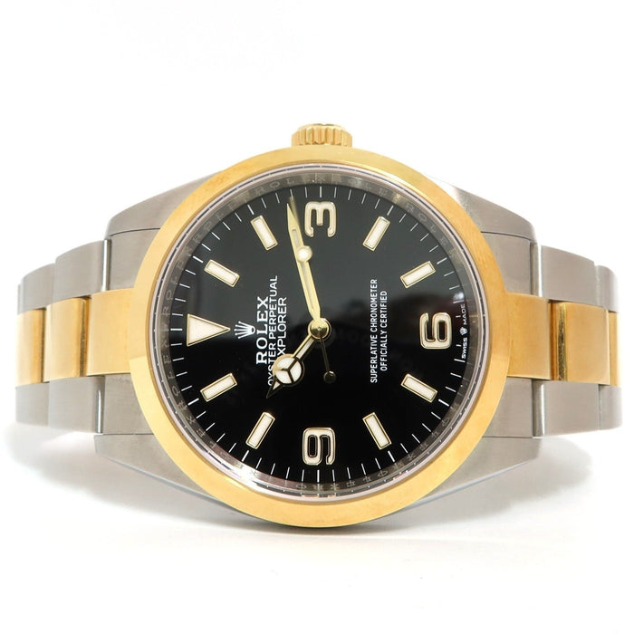 Rolex Explorer I Black Dial 18kt Yellow Gold & Stainless Steel 36MM 124273