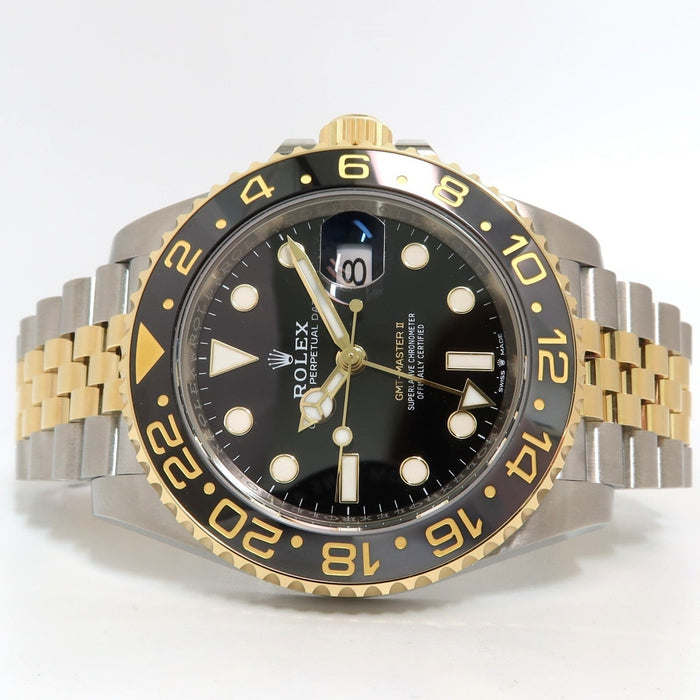 Rolex GMT-Master II Black Dial 18kt Yellow Gold & Stainless Steel 126713GRNR