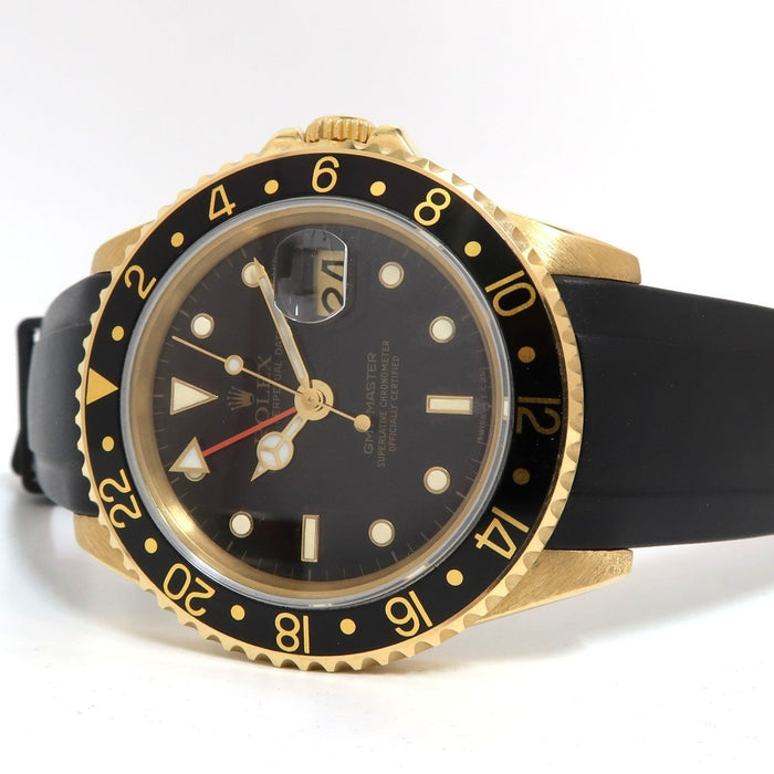 Rolex GMT-Master Solid 18kt Yellow Gold Black Dial 40MM Automatic 16758