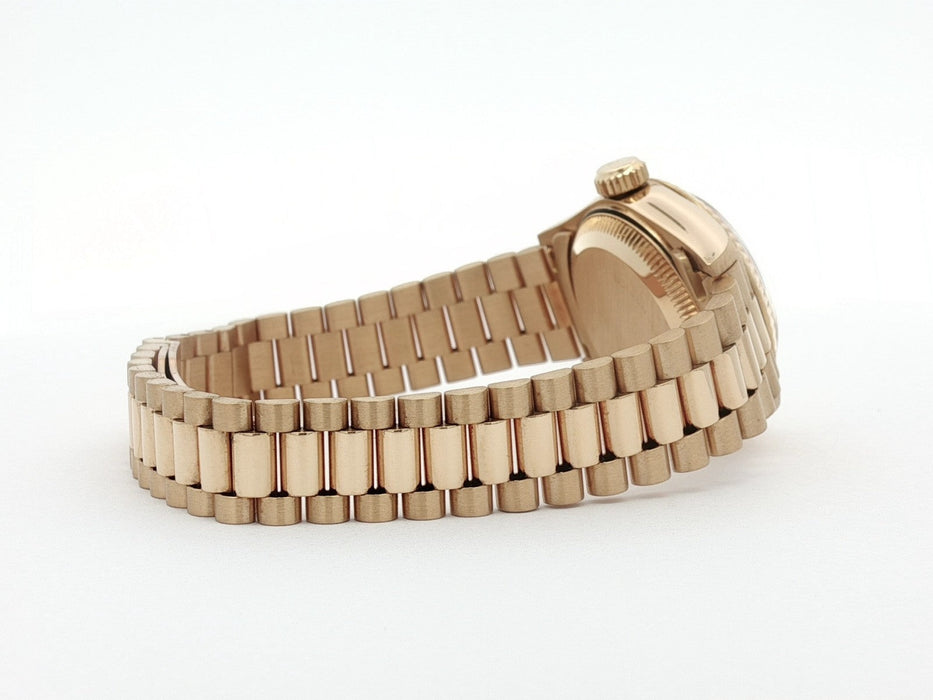 Rolex Lady-Datejust 26mm Solid 18kt Yellow Gold Champagne Stick Dial 69178