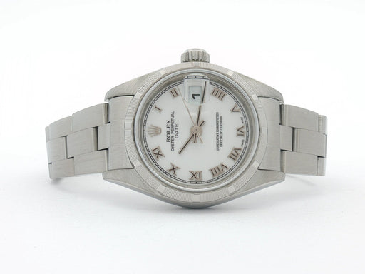 Rolex Oyster Perpetual Date Automatic Stainless Steel White Roman Dial 79190