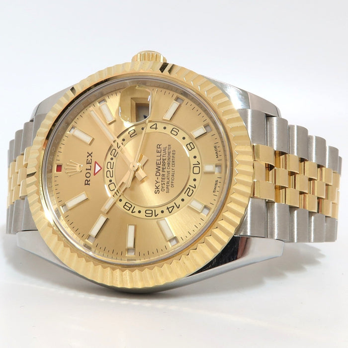 Rolex Sky-Dweller Champagne Dial 18kt Yellow Gold & Stainless Steel 42MM 326933