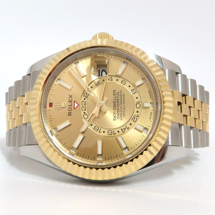 Rolex Sky-Dweller Champagne Dial 18kt Yellow Gold & Stainless Steel 42MM 326933