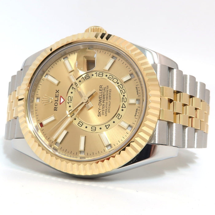 Rolex Sky-Dweller Champagne Dial 18kt Yellow Gold & Stainless Steel 42MM 326933