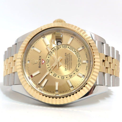 Rolex Sky-Dweller Champagne Dial 18kt Yellow Gold & Stainless Steel 42MM 326933
