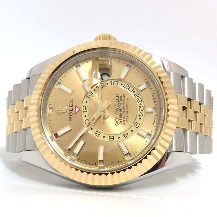 Rolex Sky-Dweller Champagne Dial 18kt Yellow Gold & Stainless Steel 42MM 326933