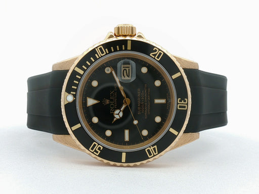 Rolex Submariner Date Black Dial Solid 18k Yellow Gold 40MM Automatic 16808