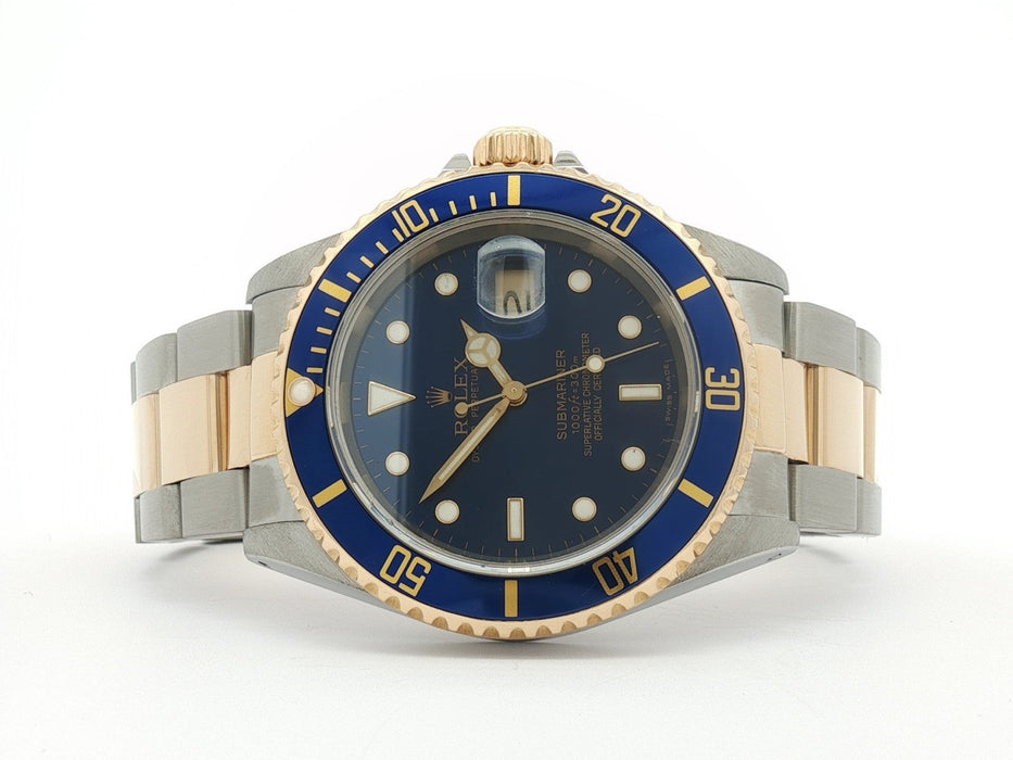 Rolex Submariner Date Blue Dial 18k Yellow Gold & Stainless Steel 16613