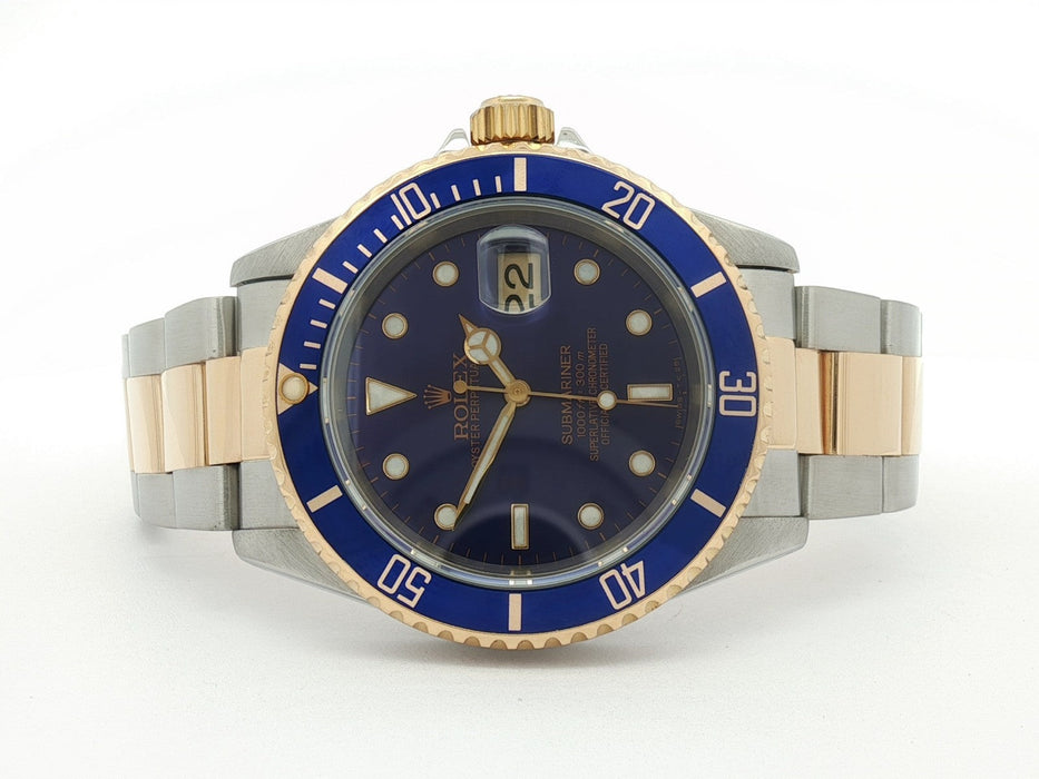 Rolex Submariner Date Blue Dial 40MM 18kt Yellow Gold & Stainless Steel 16613