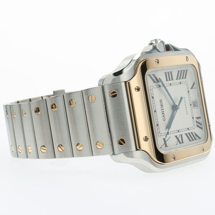 Cartier Santos De Cartier Large 18k Yellow Gold & Stainless Steel W2SA0009 4072