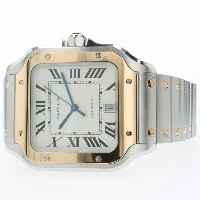 Cartier Santos De Cartier Large 18k Yellow Gold & Stainless Steel W2SA0009 4072