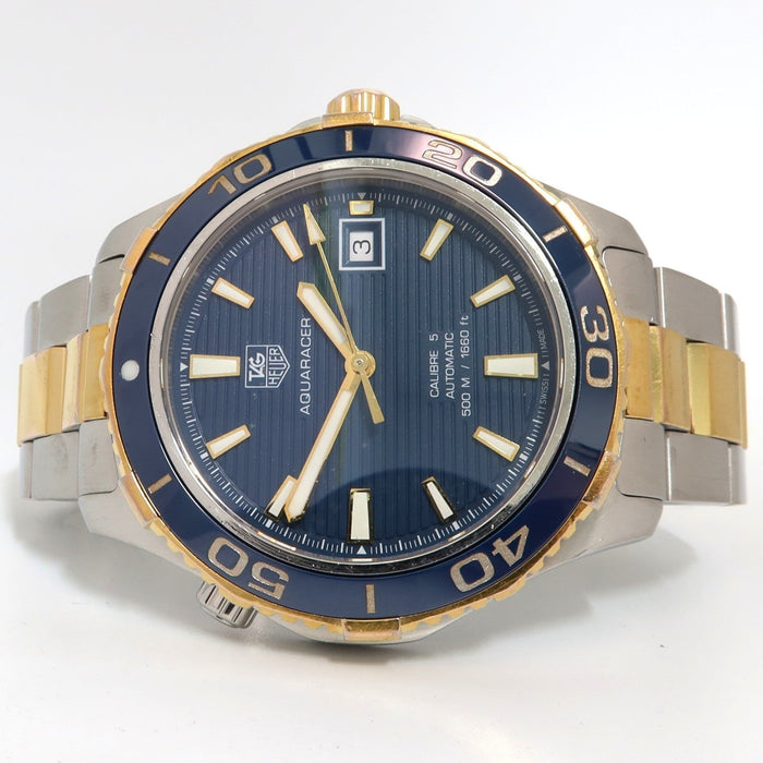 TAG Heuer Aquaracer Blue Dial 18kt Yellow Gold & Stainless Steel 41MM WAK2120