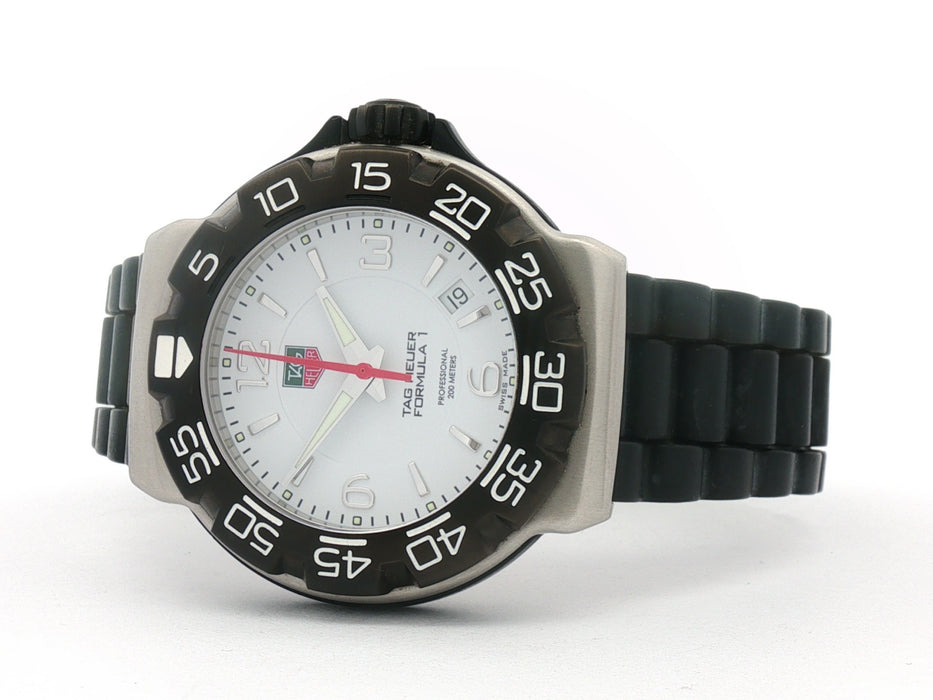 TAG Heuer Formula 1 White Dial Stainless Steel Quartz 41MM Rubber WAC1111-0