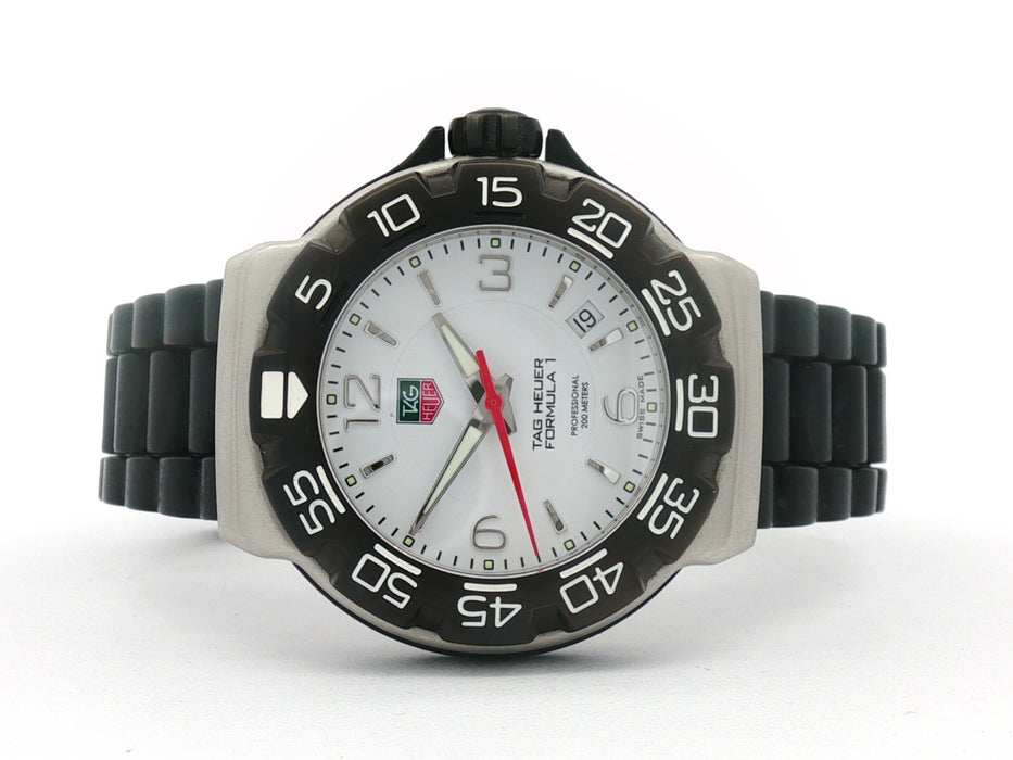 TAG Heuer Formula 1 White Dial Stainless Steel Quartz 41MM Rubber WAC1111-0