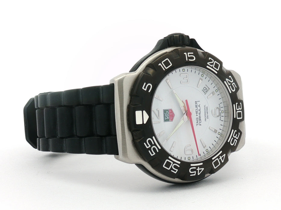 TAG Heuer Formula 1 White Dial Stainless Steel Quartz 41MM Rubber WAC1111-0