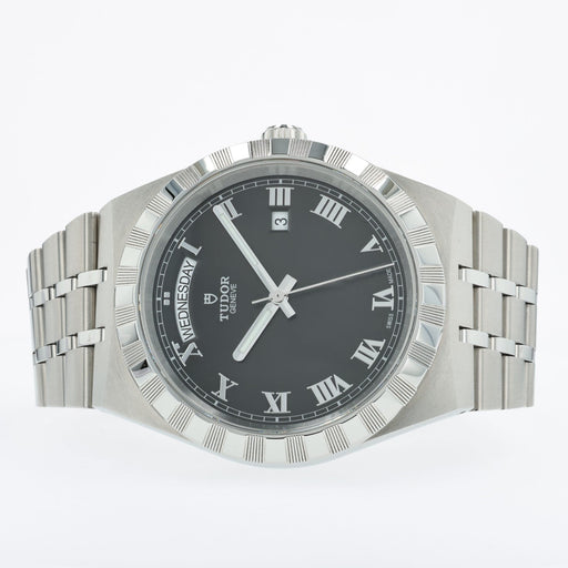 Tudor Royal Black Dial Stainless Steel Day Date 41mm Automatic 28600