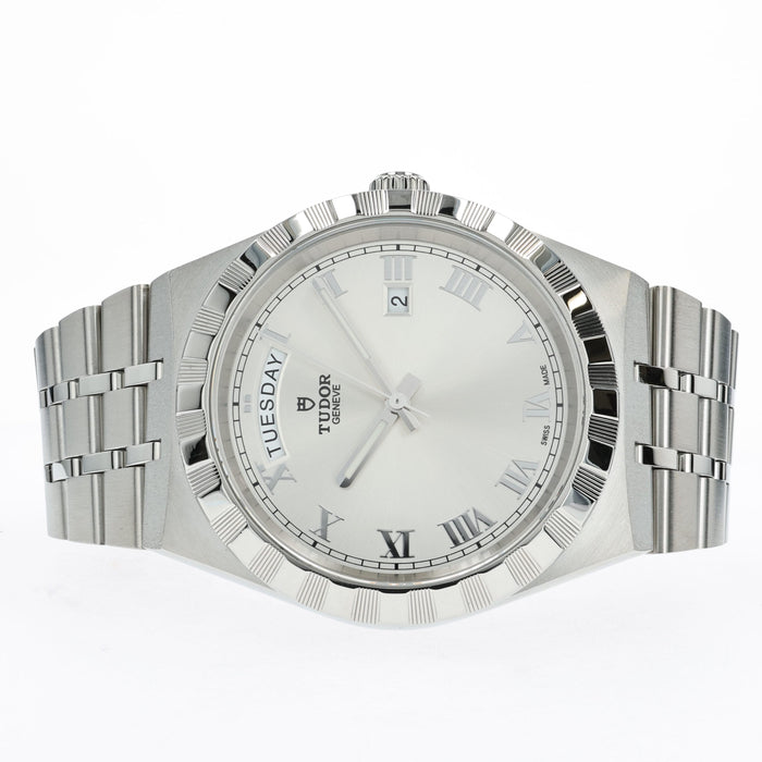 Tudor Royal Silver Dial Stainless Steel Day Date 41mm Automatic 28600