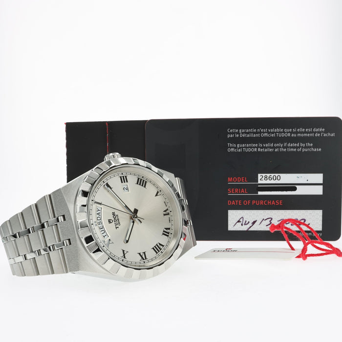 Tudor Royal Silver Dial Stainless Steel Day Date 41mm Automatic 28600
