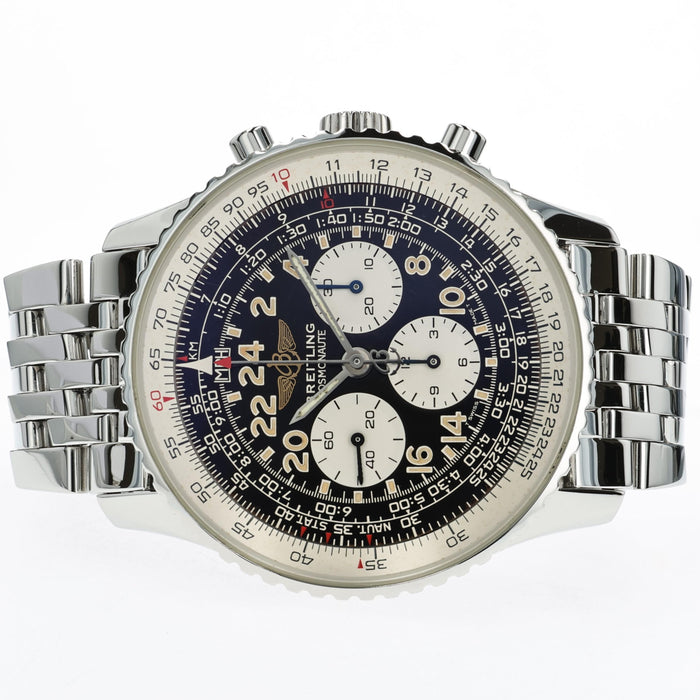 Breitling Navitimer Cosmonaute Black Dial Chronograph Manual Steel A12322