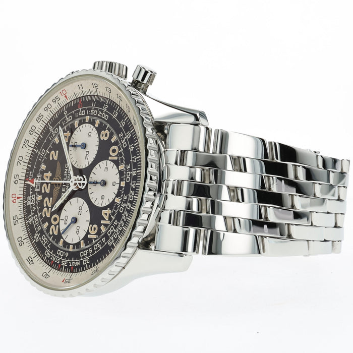 Breitling Navitimer Cosmonaute Black Dial Chronograph Manual Steel A12322