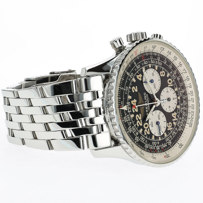 Breitling Navitimer Cosmonaute Black Dial Chronograph Manual Steel A12322