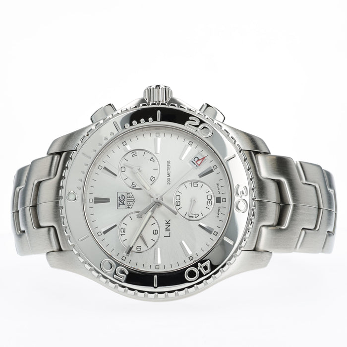 Tag Heuer Link Chronograph Silver Dial 42mm Stainless Steel CJ1111