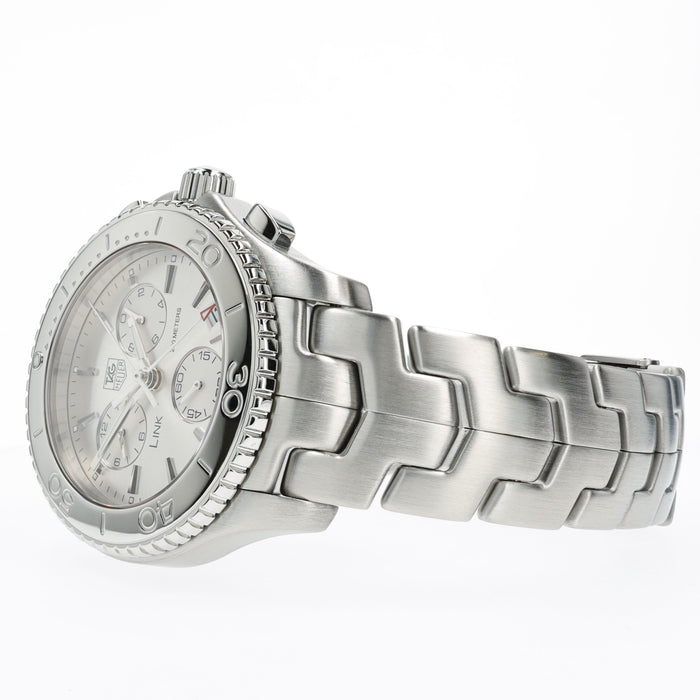 Tag Heuer Link Chronograph Silver Dial 42mm Stainless Steel CJ1111