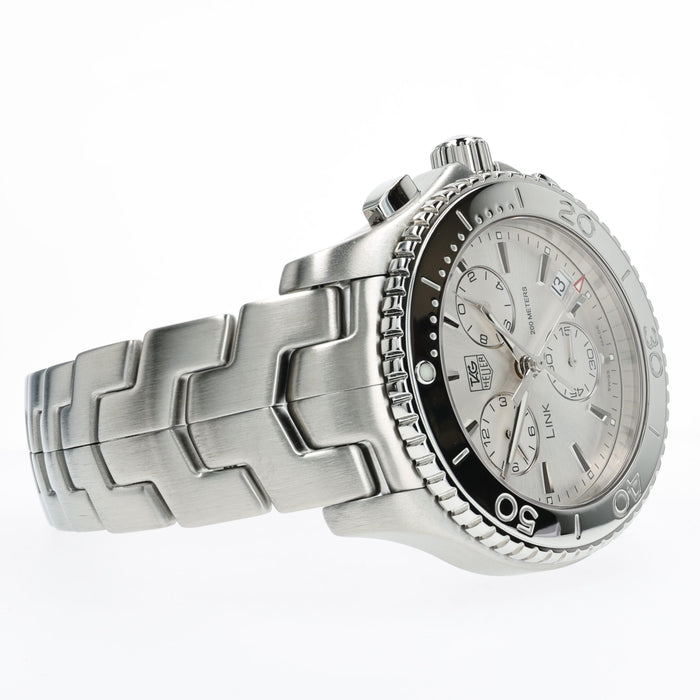 Tag Heuer Link Chronograph Silver Dial 42mm Stainless Steel CJ1111