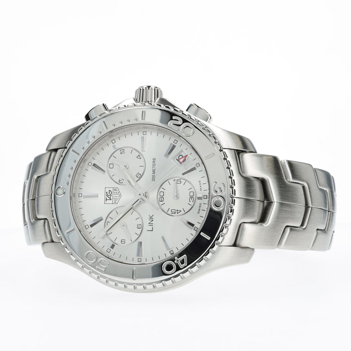Tag Heuer Link Chronograph Silver Dial 42mm Stainless Steel CJ1111