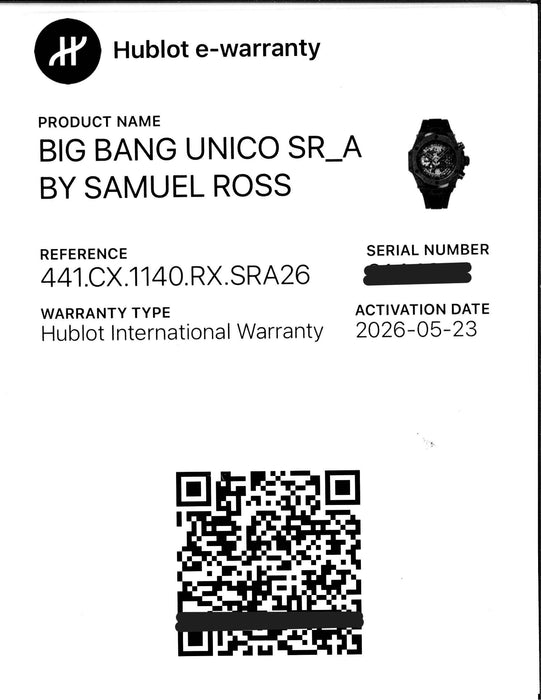 Hublot Big Bang Unico SR_A Samuel Black Ross Ceramic 441.CX.1140.RX.SRA26