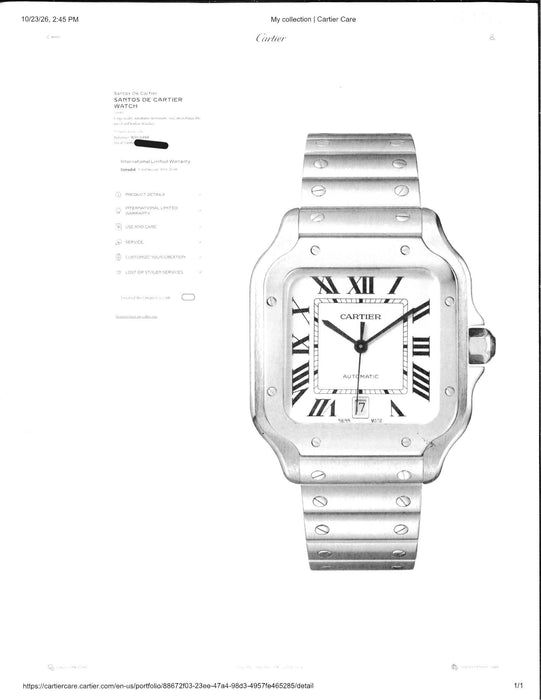 Cartier Santos XL Blue Strap Stainless Steel 39mm Automatic WSSA0018-4072