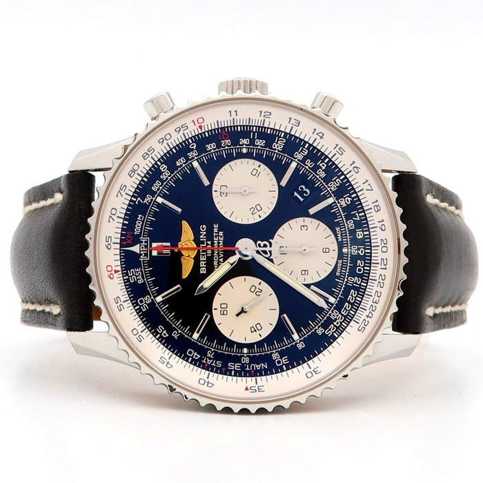 Breitling Navitimer 01 Black Dial Chronograph Stainles Steel/Leather 43MM AB0120