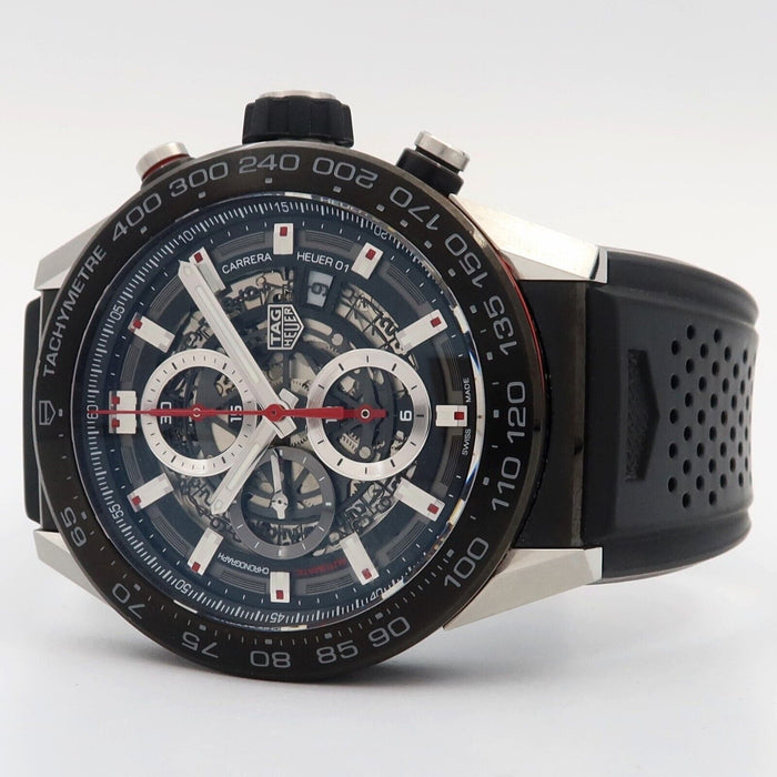 TAG Heuer Carrera Calibre Heuer01 Black Dial 43MM Steel/Rubber Automatic CAR2A1Z
