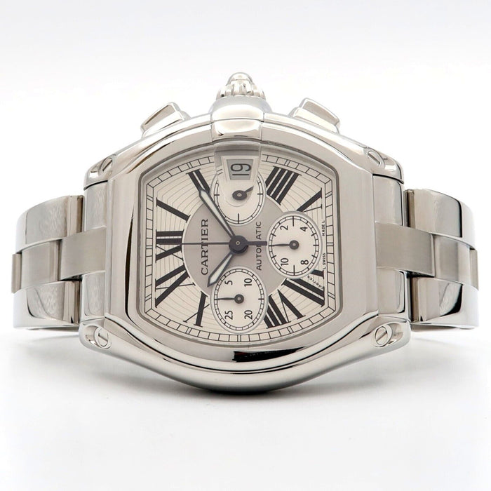 Cartier Roadster XL Chronograph Silver Dial Stainless Steel Automatic W62019X6