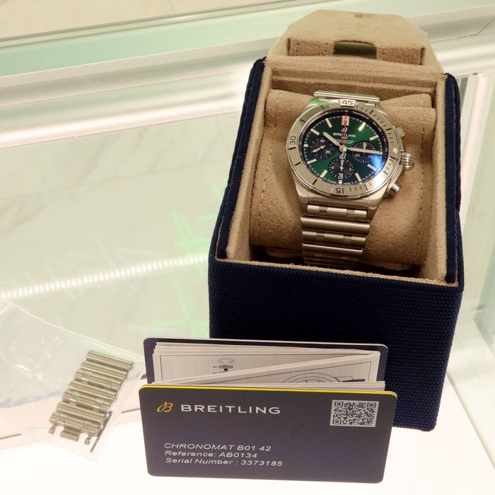 Breitling Chronomat B01 42 Green Dial 42MM Stainless Steel Automatic AB0134